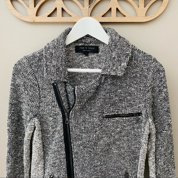 Rag & Bone Hart Moto Sweater Jacket Sz Small - Picture 2 of 9